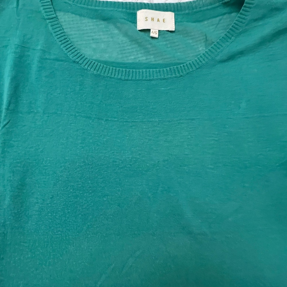 Anthropologie Green Blouse Classic Knit Top size m - Picture 4 of 4